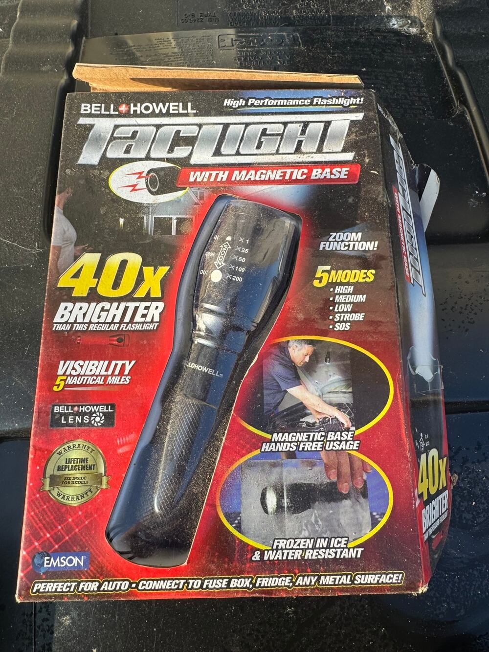 NWT Bell + Howell TacLight Magnetic Base LED Flashlight Zoom 5 Modes